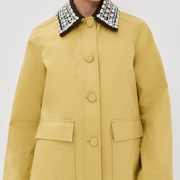 VERONICA BEARD Arlen Dickey crystal-embellished coated-cotton coat - Picture 1 of 8